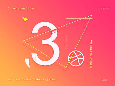 Three Invitations colour design graphics invitations ui