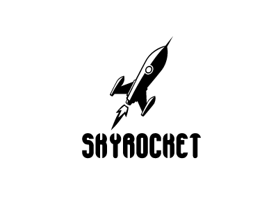 Skyrocket Logo black and white logo rocket