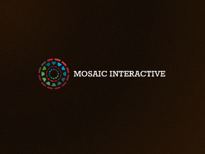 Mosaic Logo blue circle green logo red star