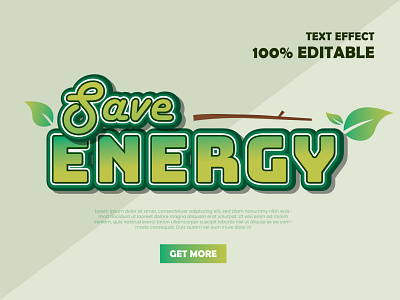 Energy text effect editable effect energy green natural save text