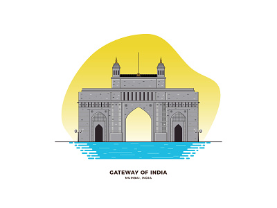 The Gateway of India architechture flat design gateway of india illustration india mumbai