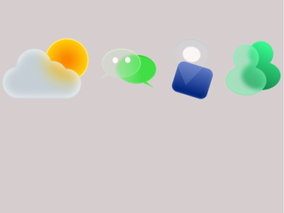 Glassy icons