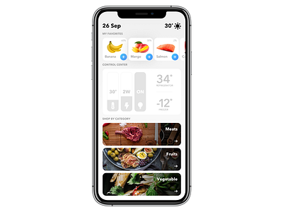 Fridge Control Center app app concept control center control panel design fridge ux ui