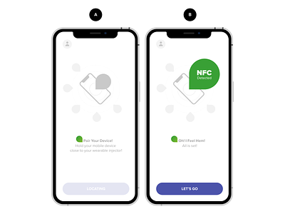 NFC Connect app bluetooth care connect medical app minimal nfs white
