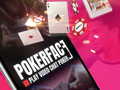 Pokerface - Video Chat Poker app black game game app game asset pink poker poker cards poker chip pokerface red