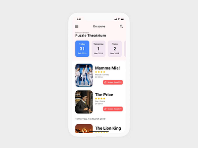 Theatre App - Interactions app interactions ios mobile ui ux