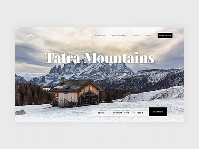 Survival trips - Tatra Mountains interaction landing page parallax ui web