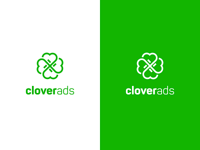 Clover Ads Logo ads clover clover logo design green green logo logo logo design mark minimalist logo symbol vector