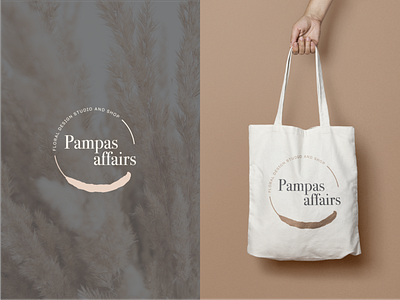 Pampas Affairs Logo autumn beige branding brown driedflowers logo logo design logodesign logotype pampas pampas grass pampasgrass warm colors