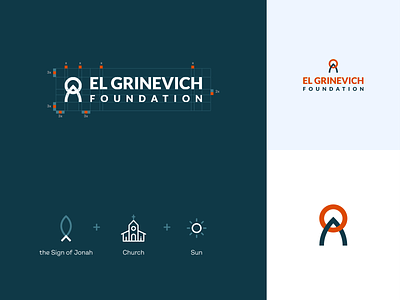 EL Grinevich foundation bible blue blue and red branding charity church design grid logo logo design logo grid logodesign logotype red red and blue religious