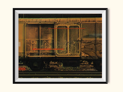 Cargo collage color bars design glitch halftone illustration railway street art