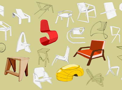 Chair sketches chair design graphic design illustration industrial design photoshop sketches