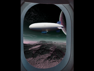 The airship collage digital art illustration photoshop