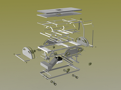 Medical bed exploded view