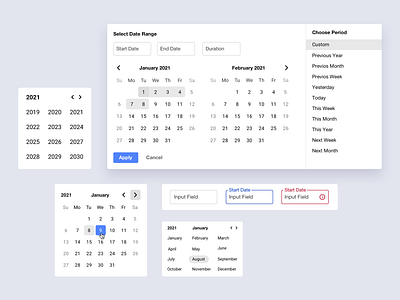 Date Picker UI calendar calendar app calendar design calendar ui clean clean ui date datepicker project management project management tool ui ui kit uiux web web design