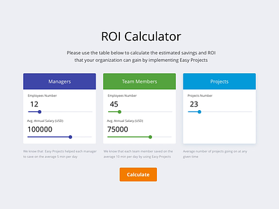 Calculator calculator enterprise management project management roi roi calculator web web design website website design