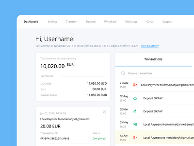 Wallet Dashboard