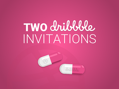 2 Dribbble Invites 2 invites debut draft dribbble giveaway invitation