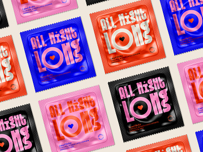 All Night Long branding condoms design lettering love music packaging packagingdesign typography vector