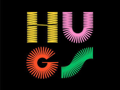 HUGS colors design illustration instagram lettering logo pandemic socialdistancing typography vector