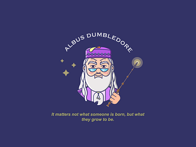 Albus Dumbledore brand branding doodle doodleart doodles dumbledore flat flatdesign flaticons harry potter icon illustration