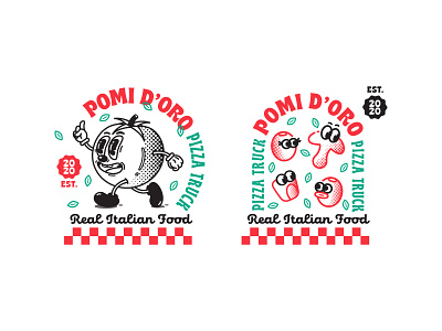 Pomi D'oro app brand branding design doodle food food app foodtruck icon idenity illustration logo pizza menu tomato typography ui