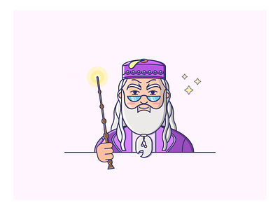 Harry Potter - Albus Dumbledore brand branding doodle doodleaday doodleart doodles flat flatdesign flaticons harrypotter icon illustraion vector