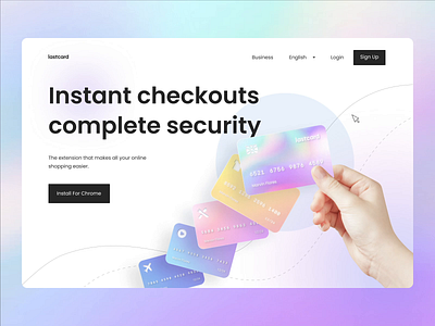Finance landing page concept animation bank banking blur blurred background card checkout clean credit card financial fintech hand hover hovering landing page light mentalstack payment shopping