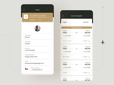 Charter flights rental app