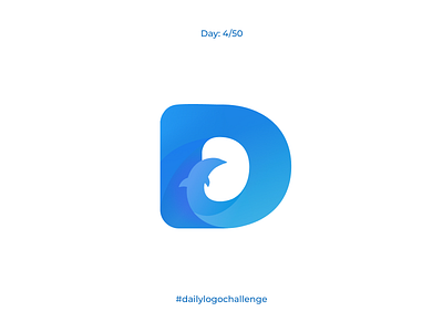 Single letter logo | Day 4 blue brand identity branding dailylogo dailylogochallenge dailyui design dolphin dolphinarium gradient graphic design letter logo logomark single letter vector