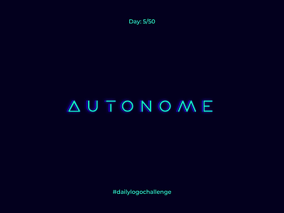 Driverless car logo | Day 5 autonome autonomous car branding dailylogo dailylogochallenge dailyui design future identity logo neon technology vector wordmark
