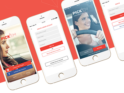 Complete visual identity for PickThem App apps design mobile ui ux