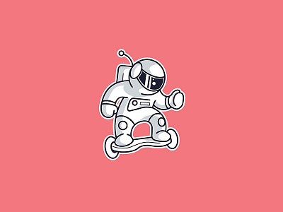 Astronaut 01 astronaut design hoverboard illustration sticker vector