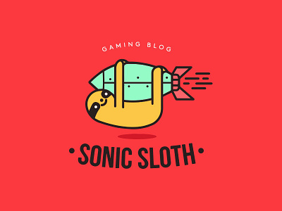 Sonic Sloth branding design illustration logo rocket sloth typography