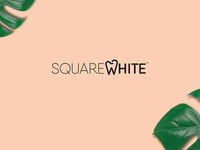 Square White branding dentist design illustration logo typography