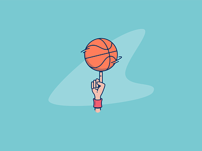 Hoopin' basketball hand illustration nba sports vector