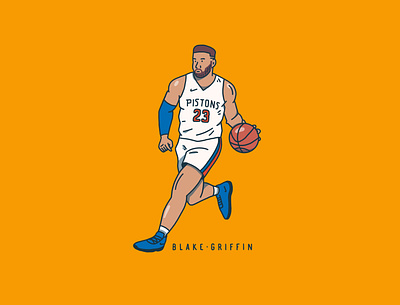Blake athlete basketball blake griffin character detroit detroit pistons illustration nba person pistons procreate