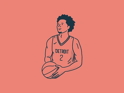 Cade Cunningham basketball character detroit detroit pistons illustration nba person pistons procreate sports