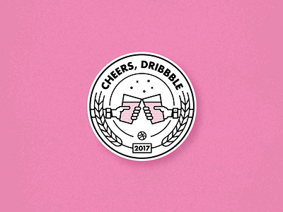 Cheers, Dribbble. beer debut sticker texture