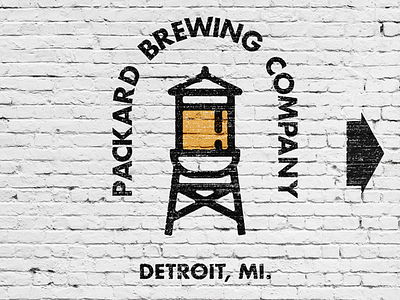 Packard Brewing Co. Sign. beer branding brick craft beer detroit indentity logo michigan packard texture