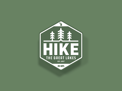 Hike The Great Lakes Sticker. great lakes hike michigan national park service nps sticker