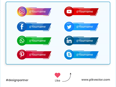 Download social media lower third design templates on Pikvector branding creative design design ideas designing earn money graphic design ideas illustration logo lower third ui vector