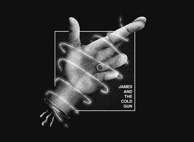 James And The Cold Gun band merch design hand hardrock illustration light merch merch design metal music noise noise shadow photoshop rock