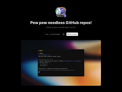 Pew pew needless GitHub repos!