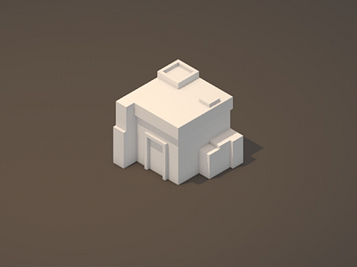 Low poly house (I guess) 3d c4d cinema 4d clean design illustration lowpoly model render simple unity