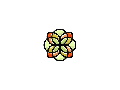 Pattern Logo colourful green logo orange pattern