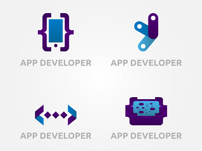 App Developer Logo Set abstract abstract logo app business colorful creative digital graphic icon logo marketing mobile mobile phone modern phone phone icon shape tablet web website