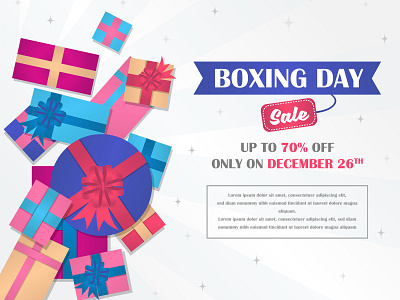 Boxing Day Sale Banner Discount background bag box candy celebration christmas christmas background decoration design festival flat gift happy happy holiday holiday kid merry christmas santa santa claus snowflakes