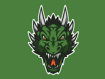 Dragon Head Mascot Logo aggresive angry animal beast carnivore character design dragon esport game gaming head horn horned icon illustration logo mad mascot powerful