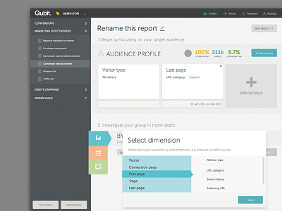 platform overview analytics card clean dashboard data flat interface layout platform pop up ui user ux